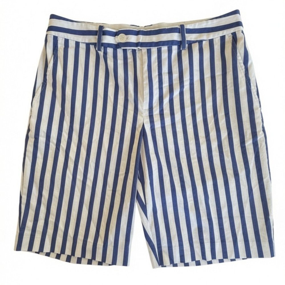 Polo by Ralph Lauren Blue and White Striped Bermuda Shorts